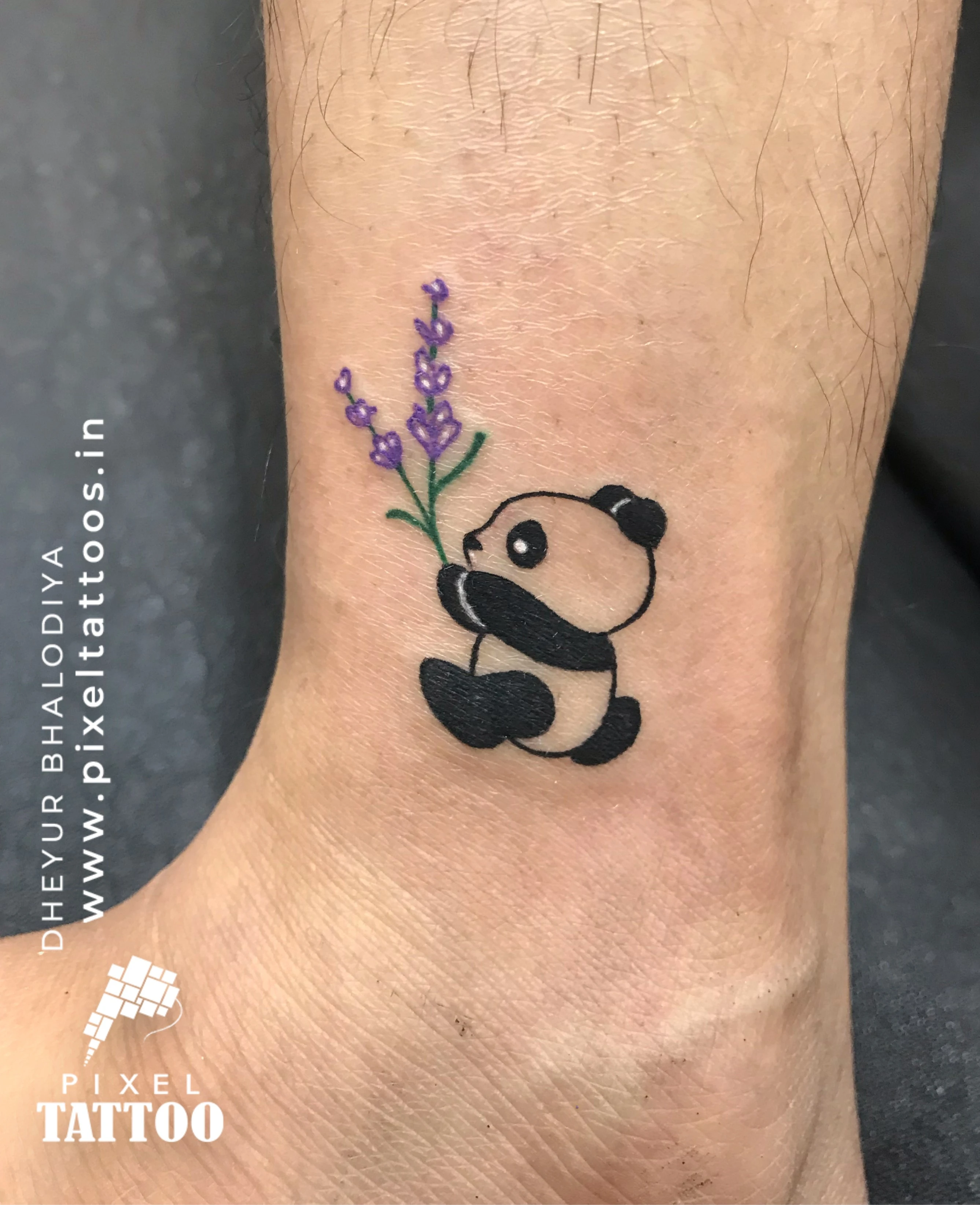 Cute Panda minimalist tattoo Surat